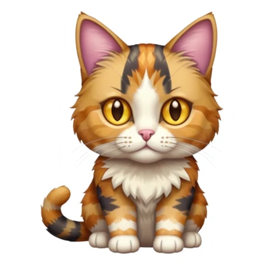 full body colourful light patched calico tabby cat with hazel eyes sticker