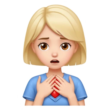 Offended and surprised girl with her hand on her heart  sticker