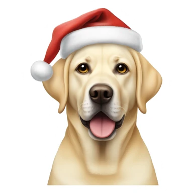 Yellow English lab wearing Santa hat sticker