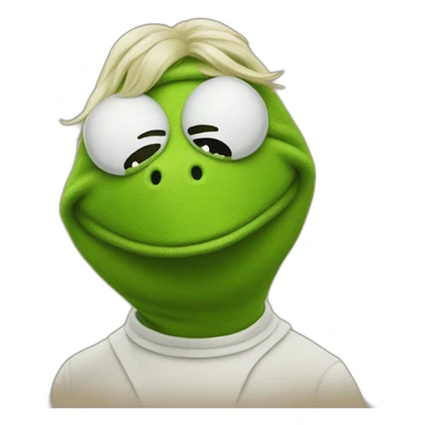 kermit with a mask sticker