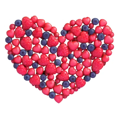 heart shape made out of berries sticker