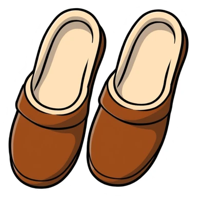coffee brown fuzzy slippers sticker