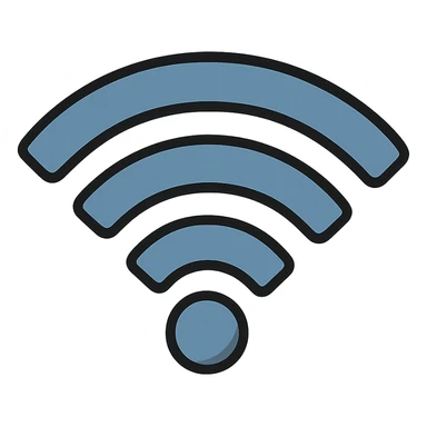 wireless symbol, animated style, simple sticker