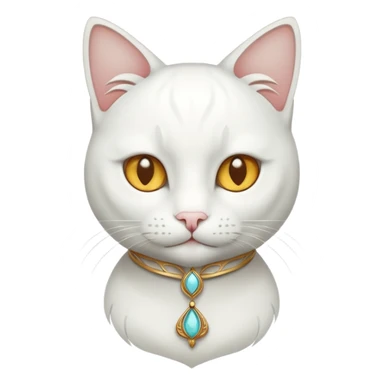 White Cat art nouveau sticker