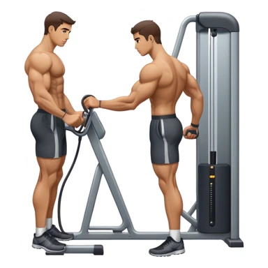 side-view man standing cable-machine tricep-pushdown sticker