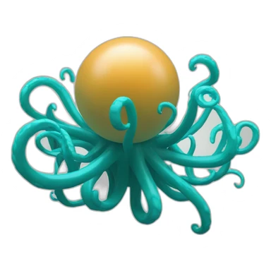 3d Ball Spinning with multiple tentacles sticker