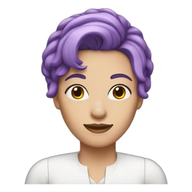 white woman with medium purple hair sticker