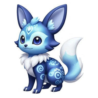 Shiny snowy pastel Noibat-Meowstic-Umbreon-Fakémon-hybrid-creature (full body)  sticker