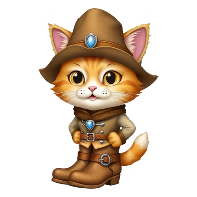 Puss in Boots with the words "come here" sticker