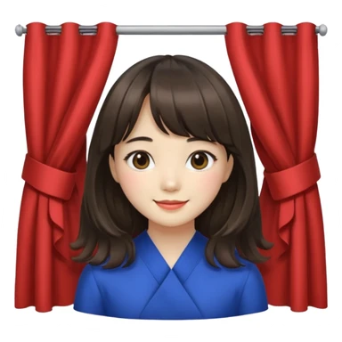 Korean girl with medium hair and curtain bangs sticker