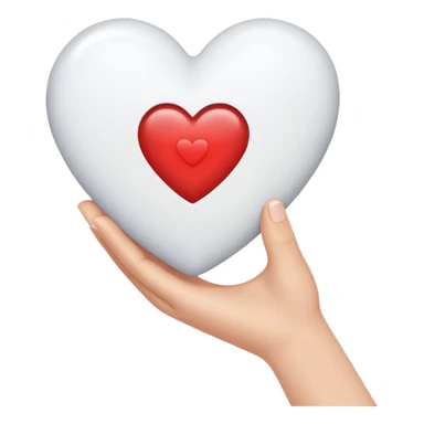 White love heart emoji in hand emoji sticker