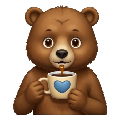 bear drinking coffee sticker