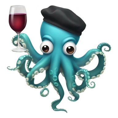 Octopus drinking wine sticker