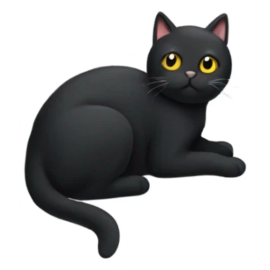 Black cat laying on radiator sticker