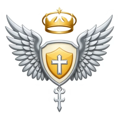 holy saint emblem with silver or white wings  sticker