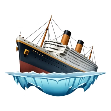 Make the Titanic sinking in the front In splits In the middle sticker