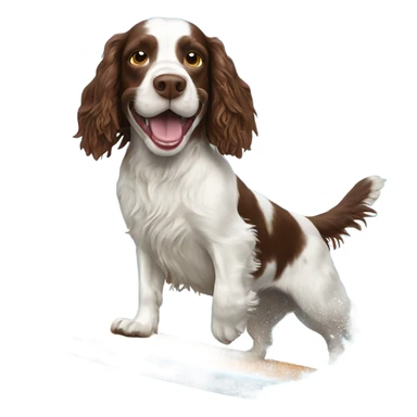 Springer spaniel surfing sticker