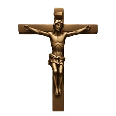 bronze crucifix statue sticker