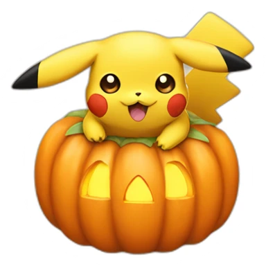 Pikachu holding a pumpkin sticker