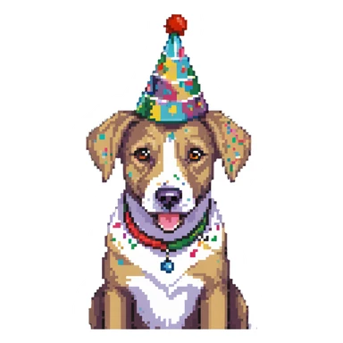 dog celebrating birthday sticker