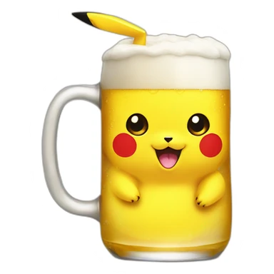 Pikachu drink beer sticker
