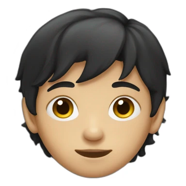 young dark-haired boy in hiding sticker