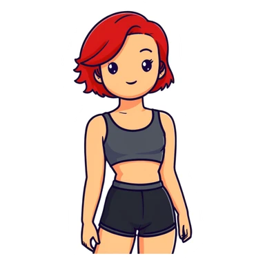 red-haired girl in a crop top sticker
