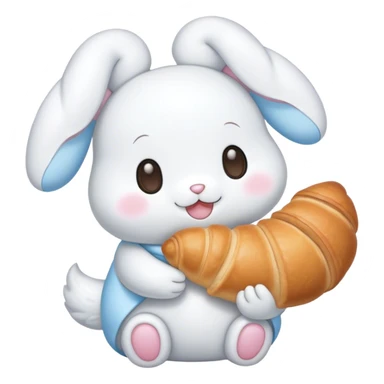 Cinnamoroll with a croissant  sticker