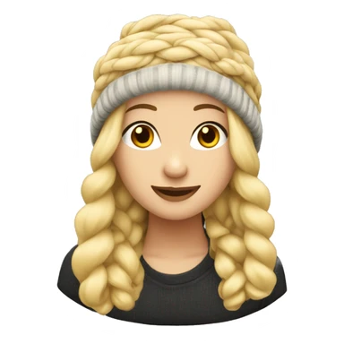  Blonde braided hair in beanie hat sticker