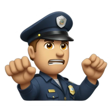 ANGRY POLICE MAN PUTTING HIS HAND UP TO STOP SOMEONE sticker