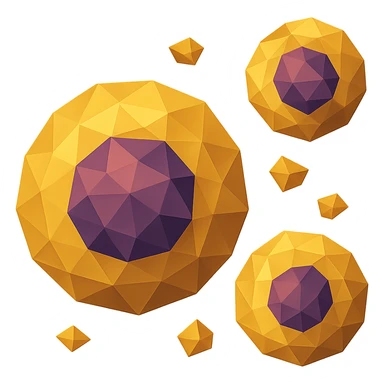 cells, abstract geometric interpretation, low-poly polygonal illustration sticker