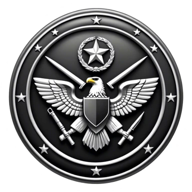 bad black and white sketch of a military badge
 sticker