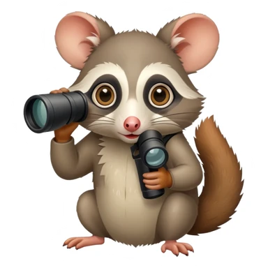 Possum with binoculars  sticker