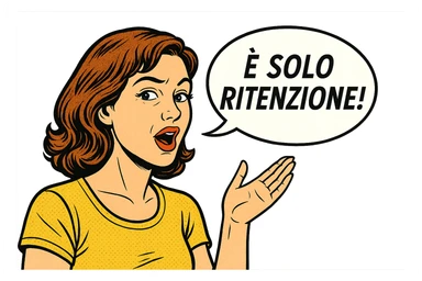 DONNA CHE DICE IN UN FUMETTO ALLA SUA DESTRA: "è SOLO RITENZIONE!" sticker