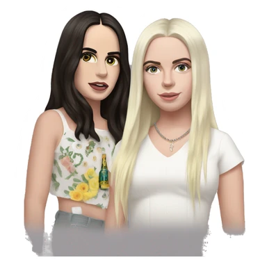 lana del rey and billie eilish together coachella sticker