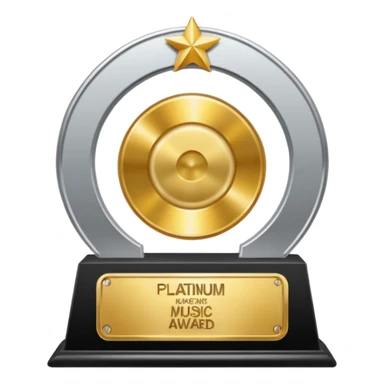 A platinum music award plaque sticker