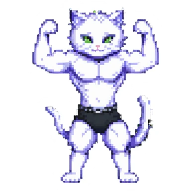 flexing cat boy sticker