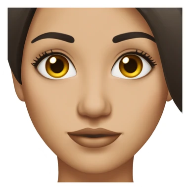 Beautiful Woman with straight dark brown hair and amber eyes with long eyelashes  sticker