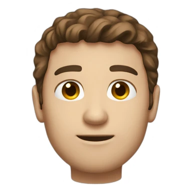 Brown hair and eye white tshirt man sticker