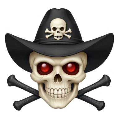 A skull and crossbones wearing a triangular vampire hunter hat. sticker