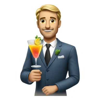un homme boit un cocktail  sticker