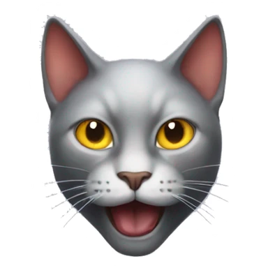 Cat that looks like elon musk with devil horns and face sticker