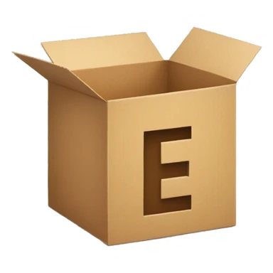 letter E in a box sticker