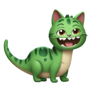Cat with a dinosaur tail with eggplant sticker