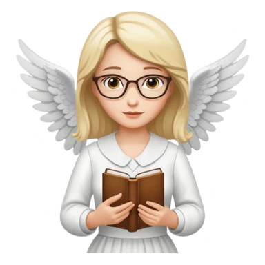 Librarian female angel sticker
