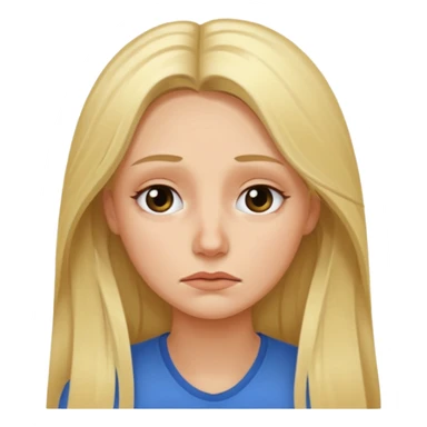 tired blond woman with long hair sticker