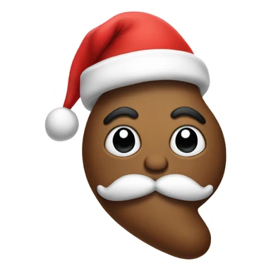 Poop with Santa hat sticker