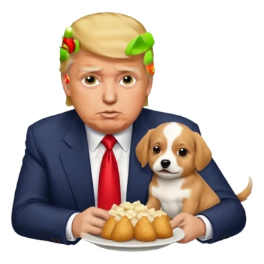 Trump eating puppies  sticker