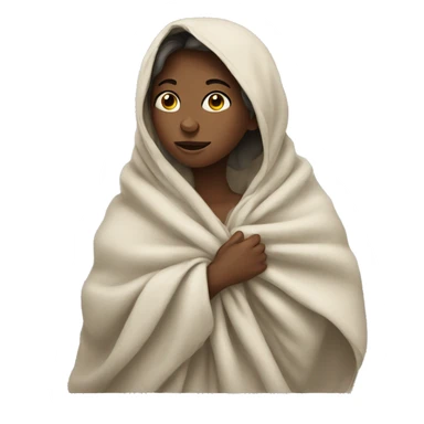 Girl wrapped in blanket sticker