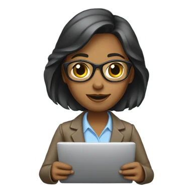 Corporate girl taking her laptop for a walk sticker